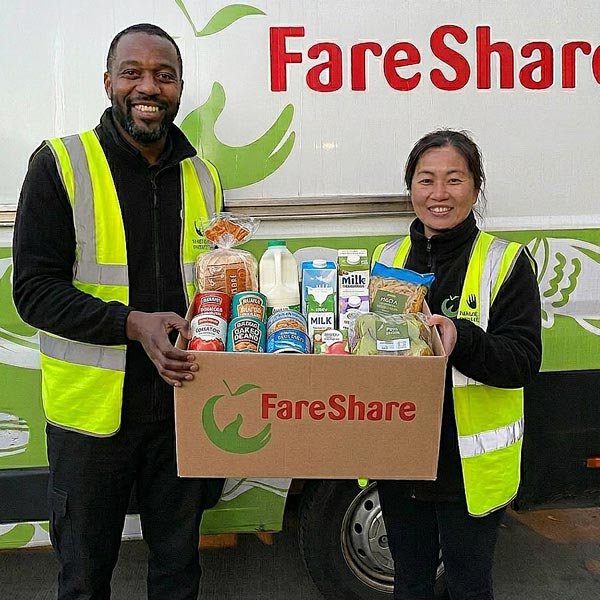Felix volunteers redistributing surplus food